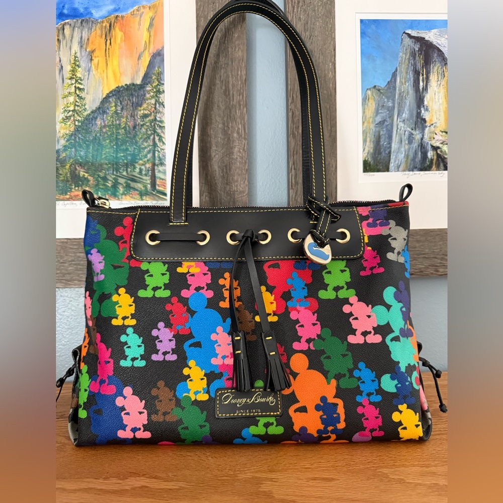 NWOT Dooney & Bourke Disney Wonder Large Tassel Tote,  Mickey Silhouette Design